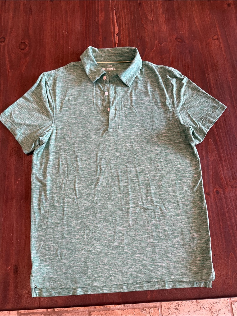 J. Crew Heathered Seafoam Green Performance Polo
